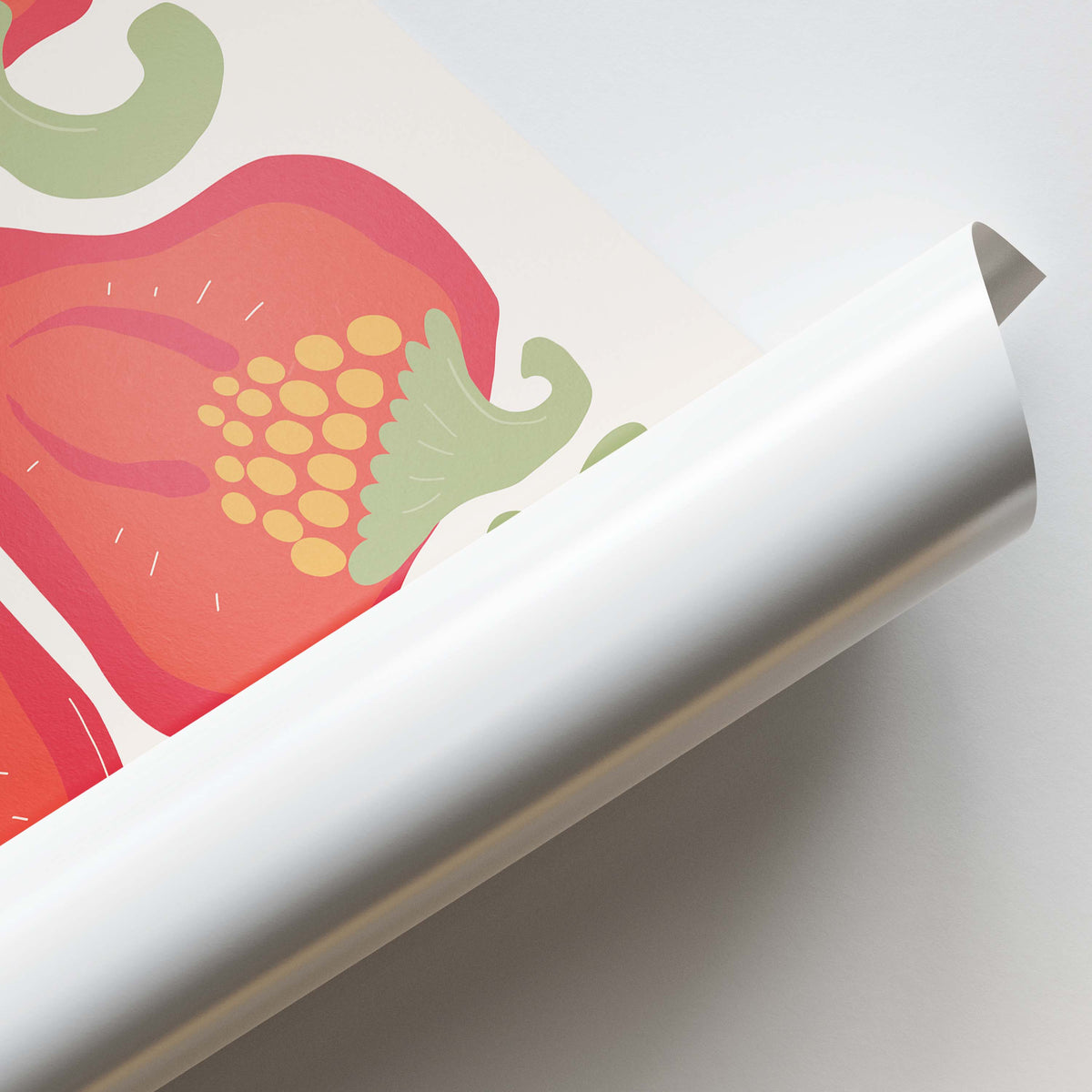 Red Bell Peppers Illustration Wall Art