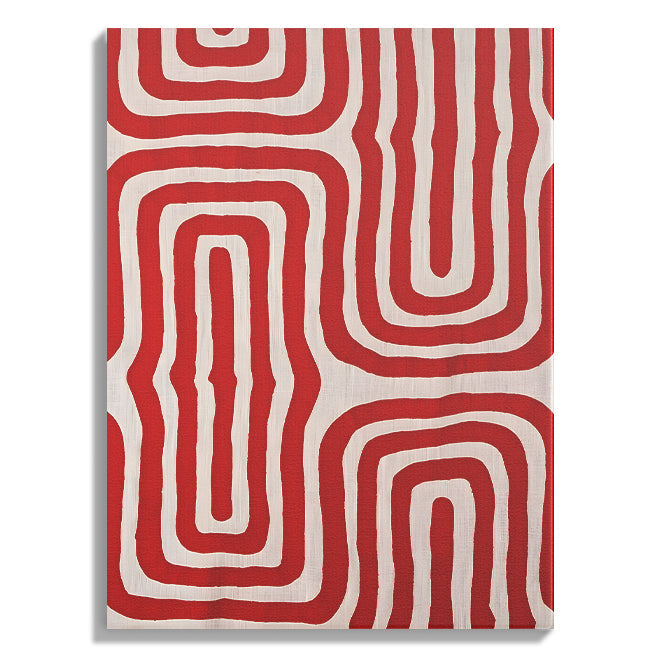 Red Geometric Maze Pattern