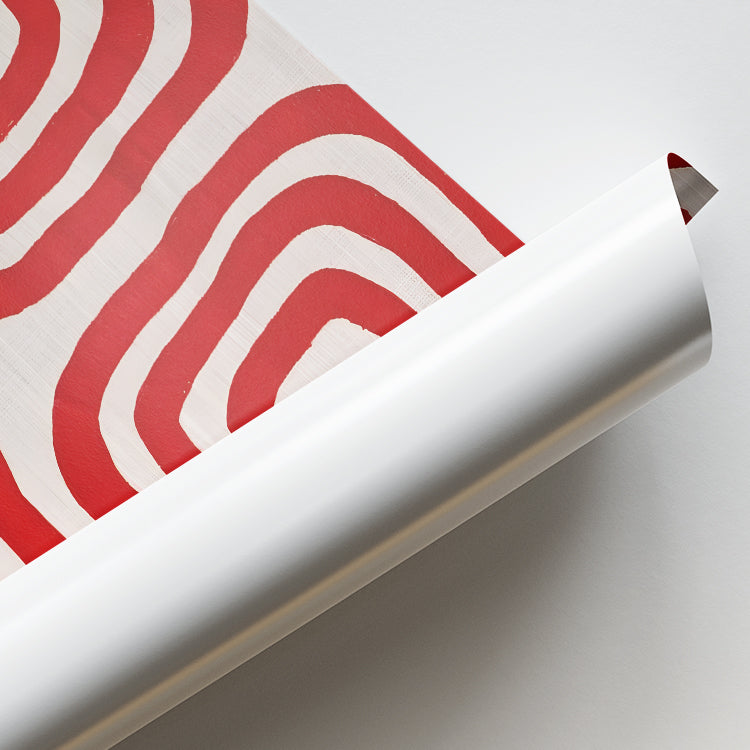 Red Geometric Maze Pattern