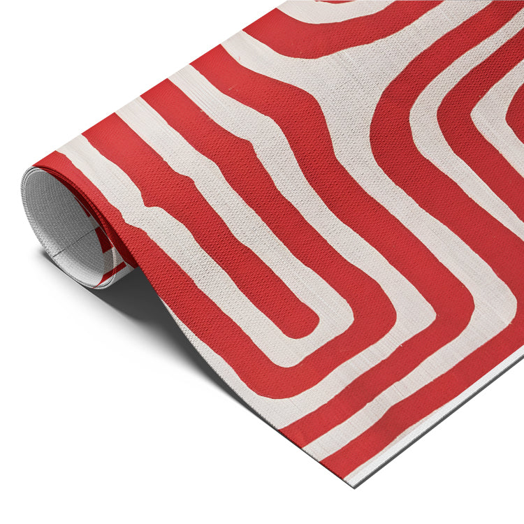 Red Geometric Maze Pattern