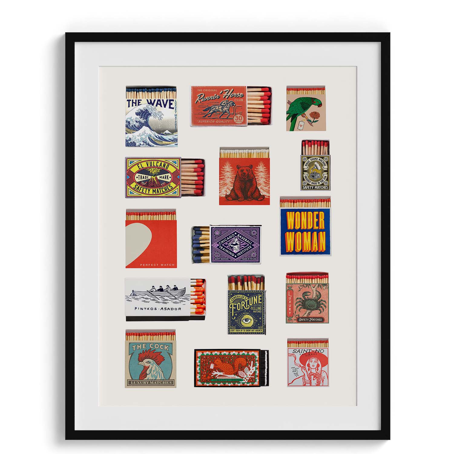 Retro Matchbox Collage Wall Art