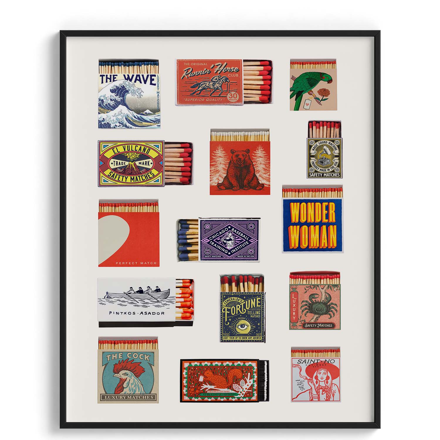 Retro Matchbox Collage Wall Art