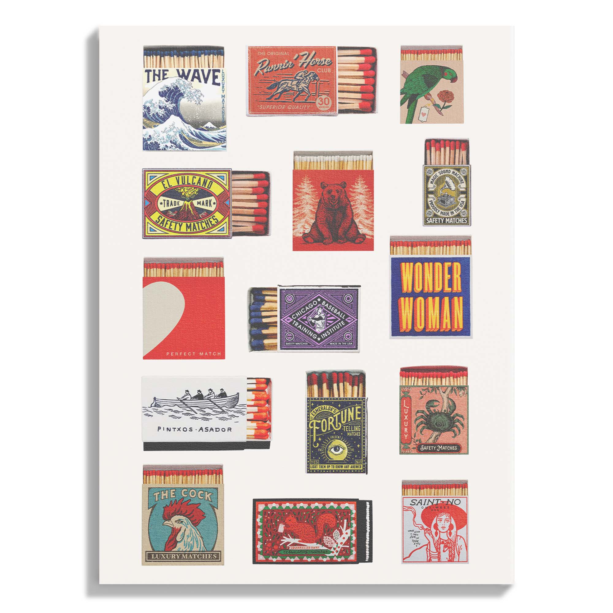 Retro Matchbox Collage Wall Art