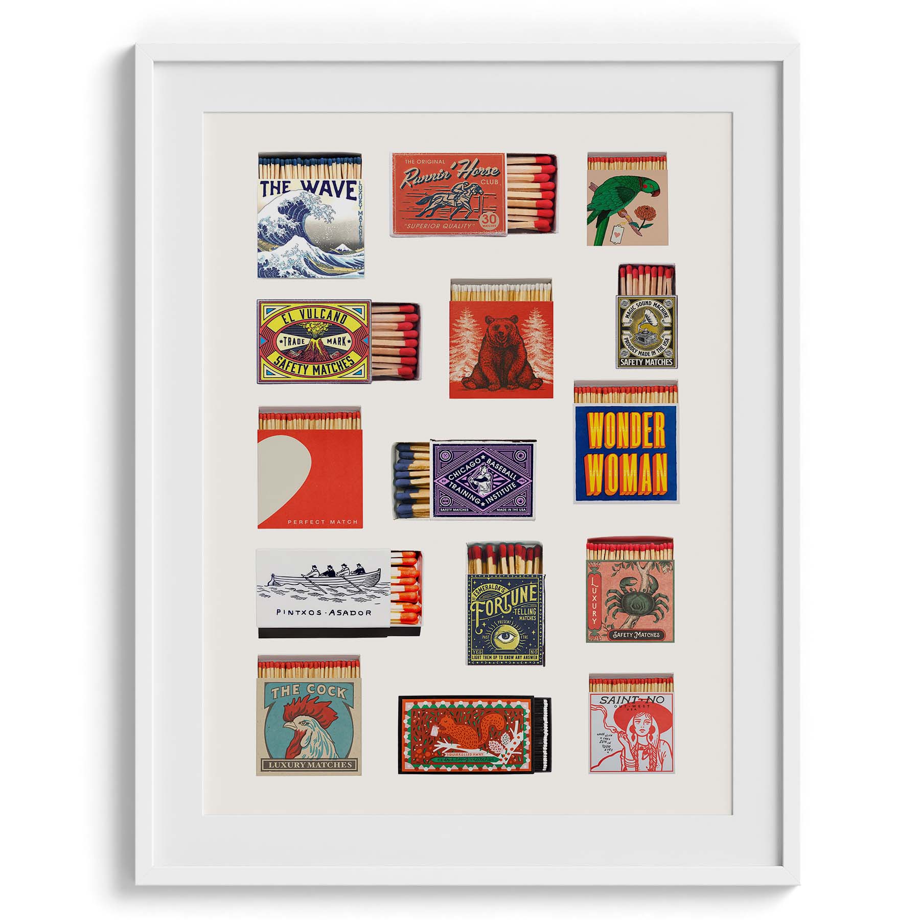 Retro Matchbox Collage Wall Art