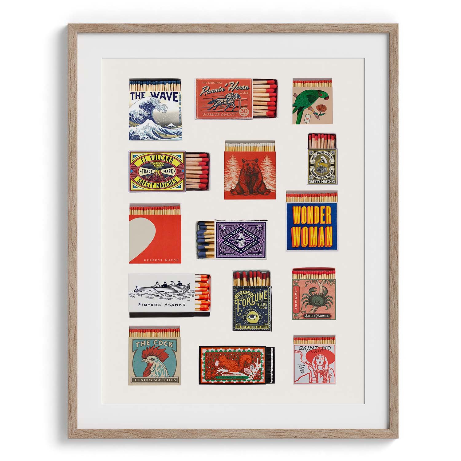 Retro Matchbox Collage Wall Art