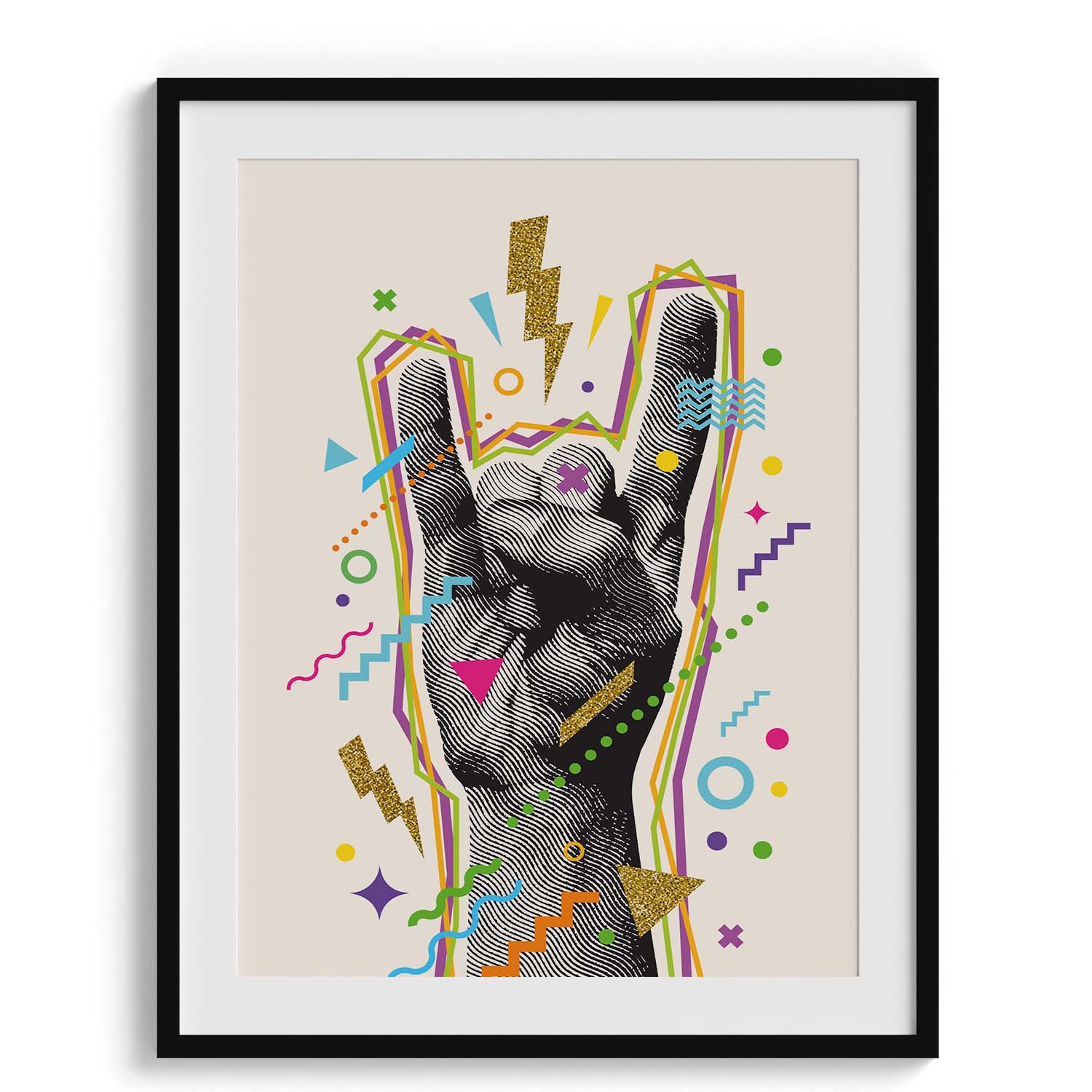 Rock On Pop Hand Gesture Art