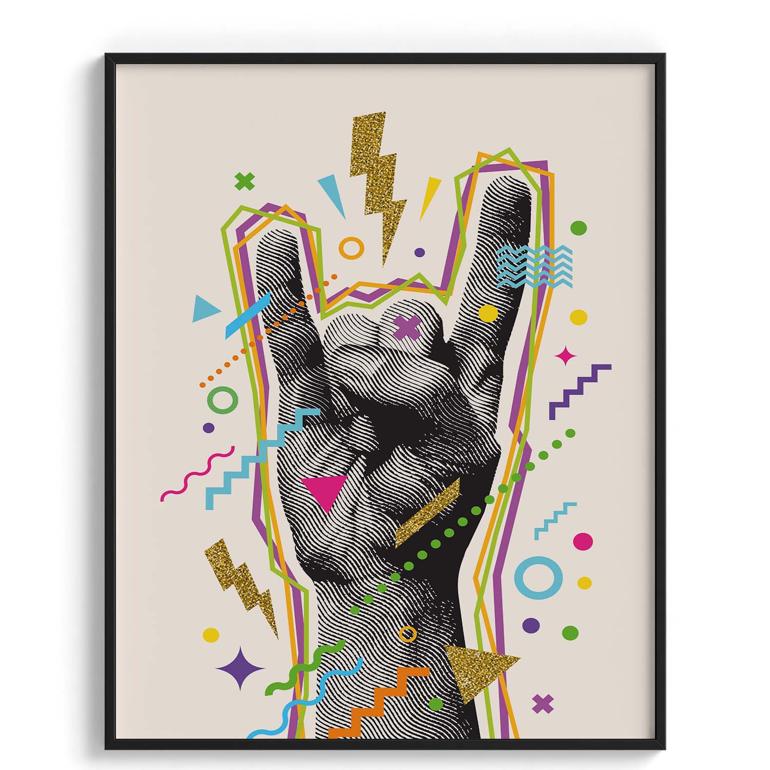 Rock On Pop Hand Gesture Art
