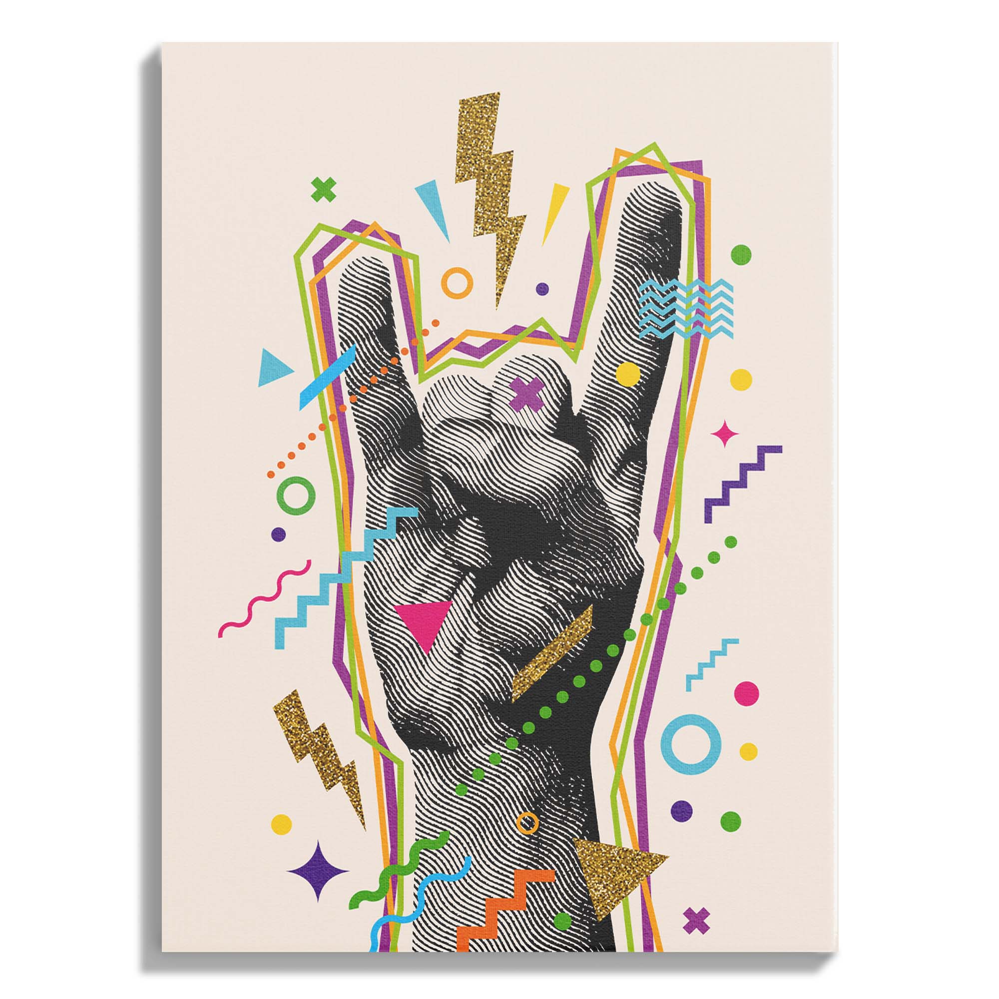 Rock On Pop Hand Gesture Art