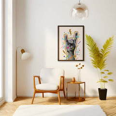 Rock On Pop Hand Gesture Art