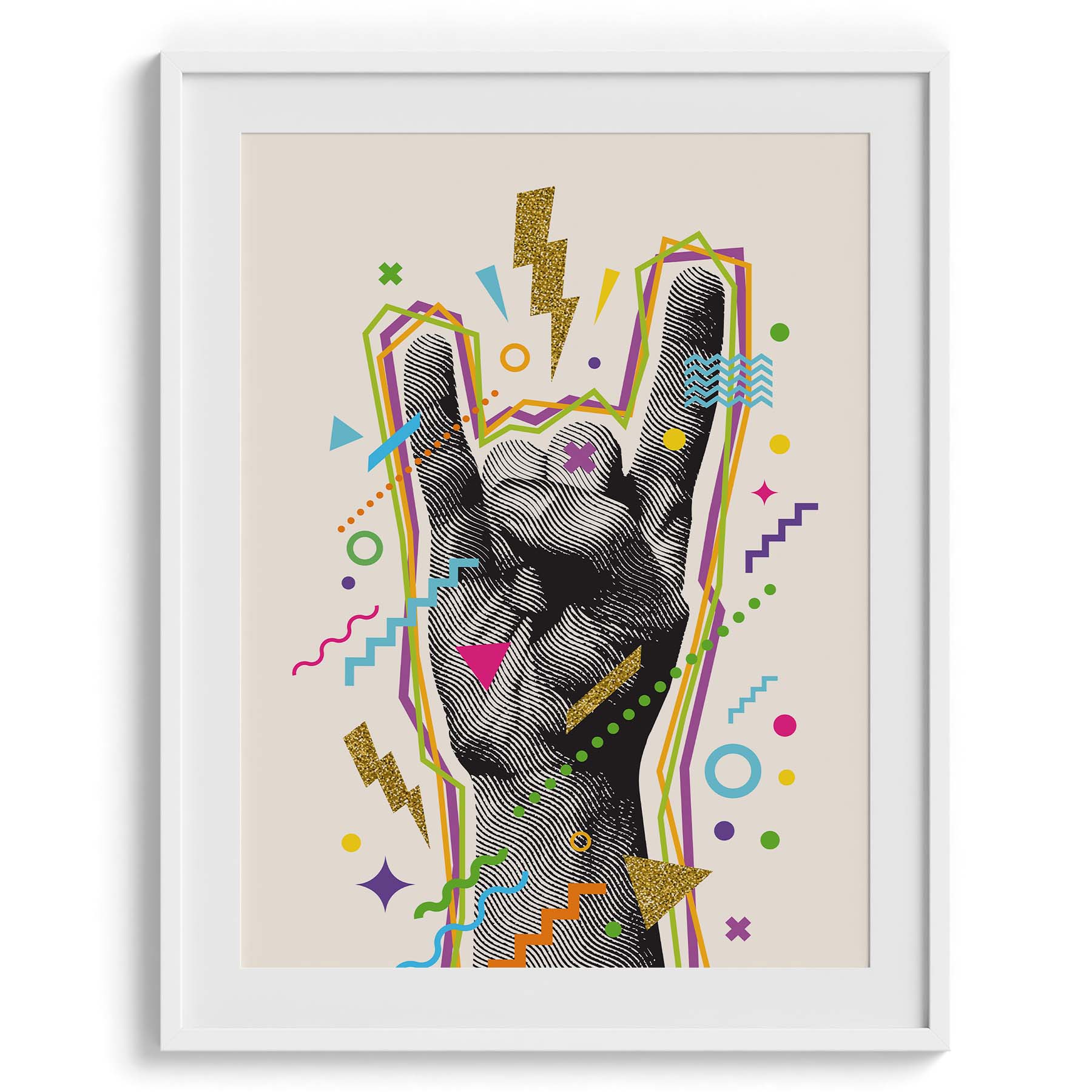 Rock On Pop Hand Gesture Art