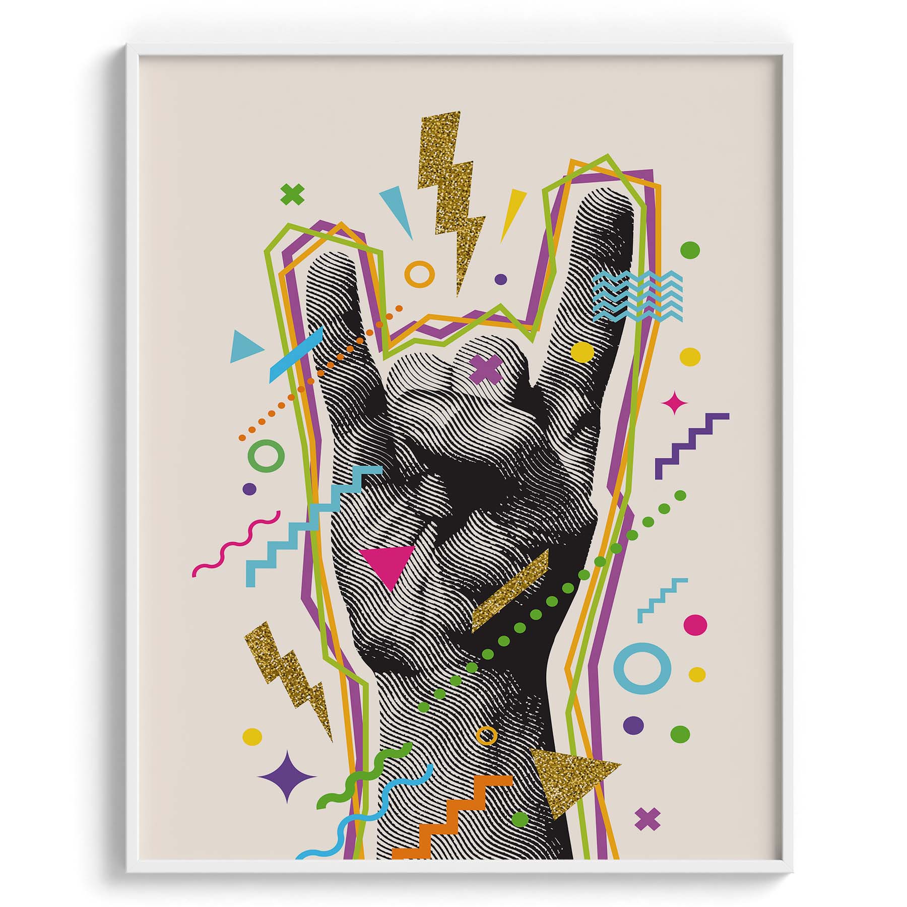 Rock On Pop Hand Gesture Art