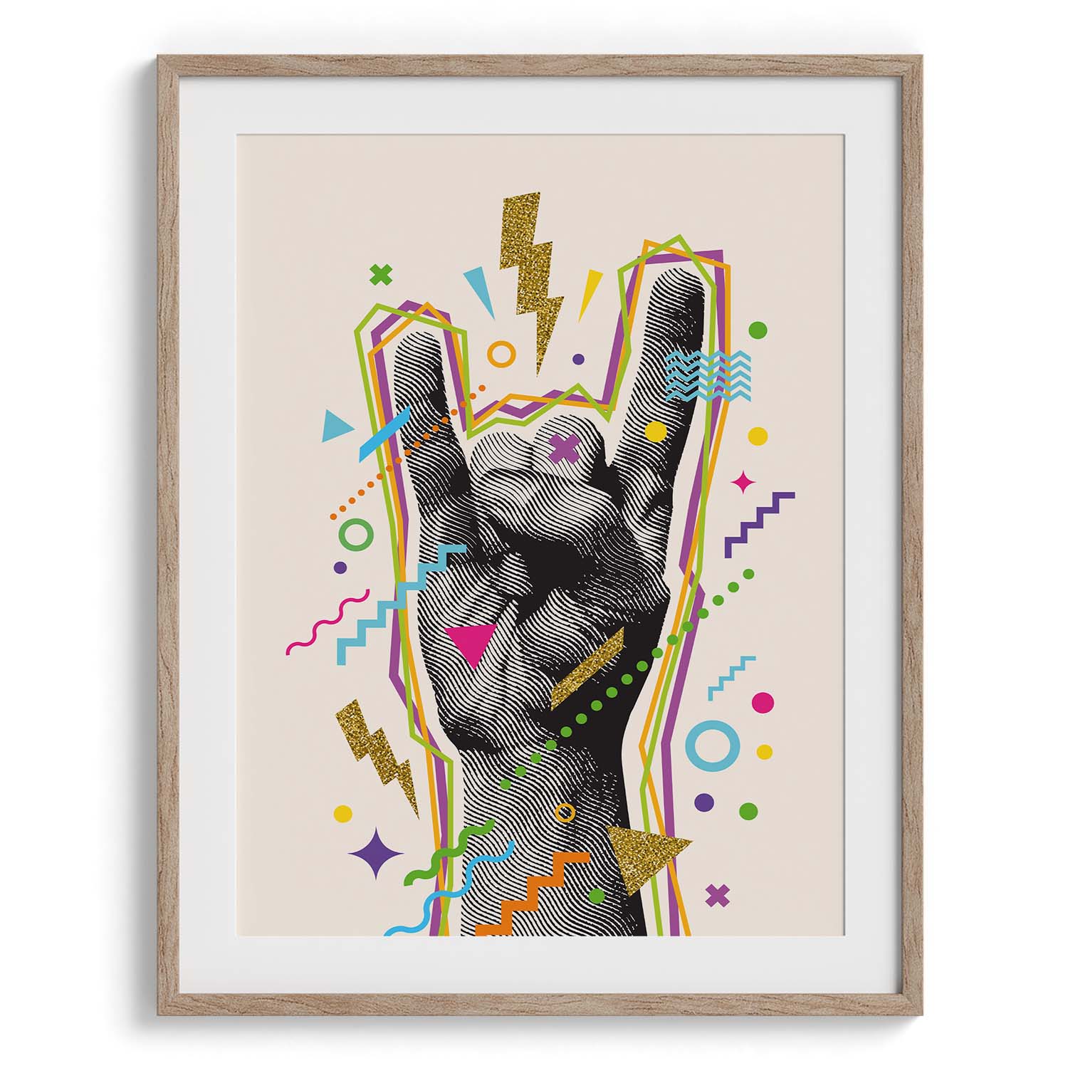 Rock On Pop Hand Gesture Art
