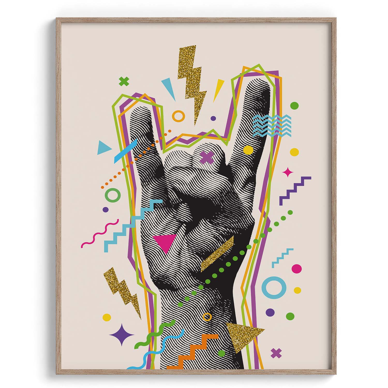 Rock On Pop Hand Gesture Art