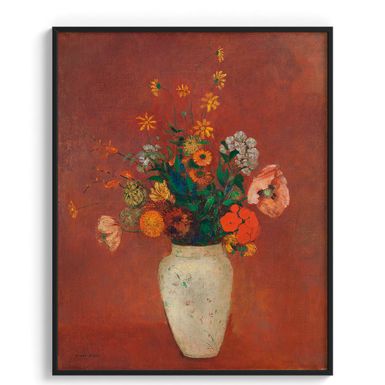 Rustic Vase of Red Florals