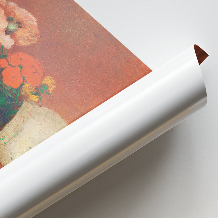 Rustic Vase of Red Florals