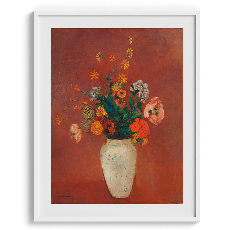Rustic Vase of Red Florals