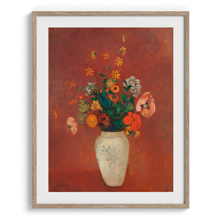 Rustic Vase of Red Florals