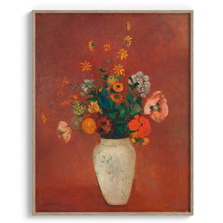 Rustic Vase of Red Florals