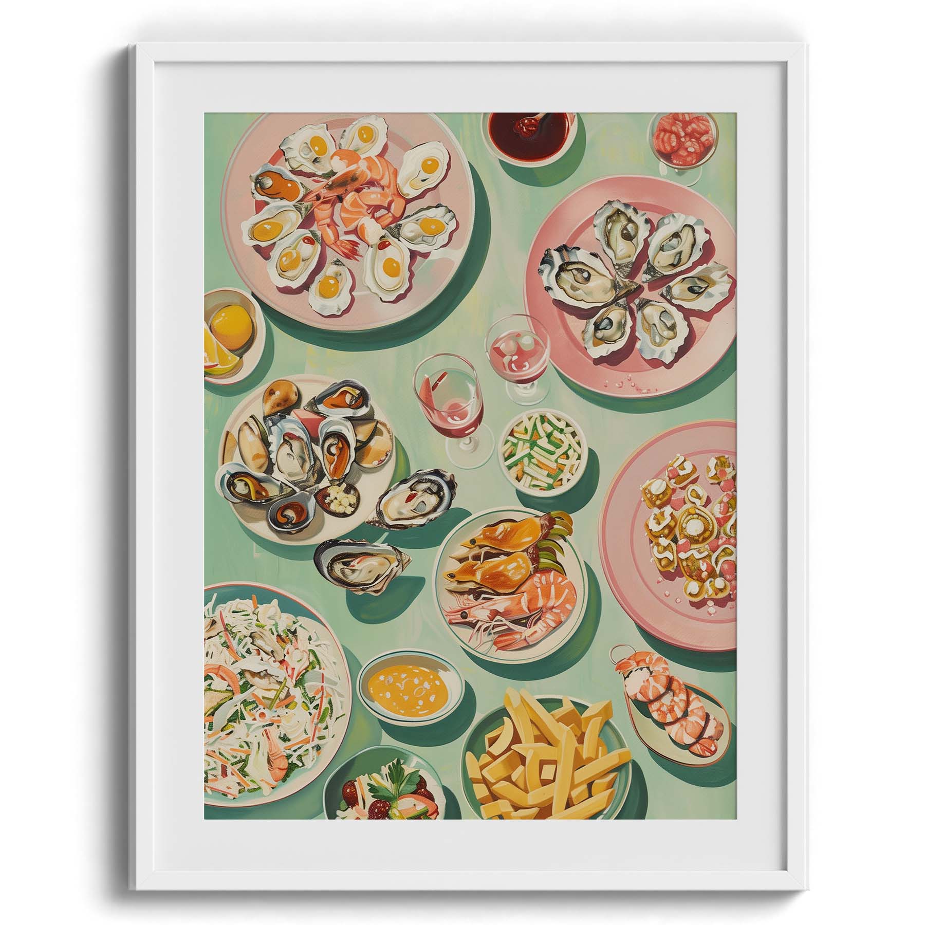 Seafood Brunch Spread Modern Wall Art