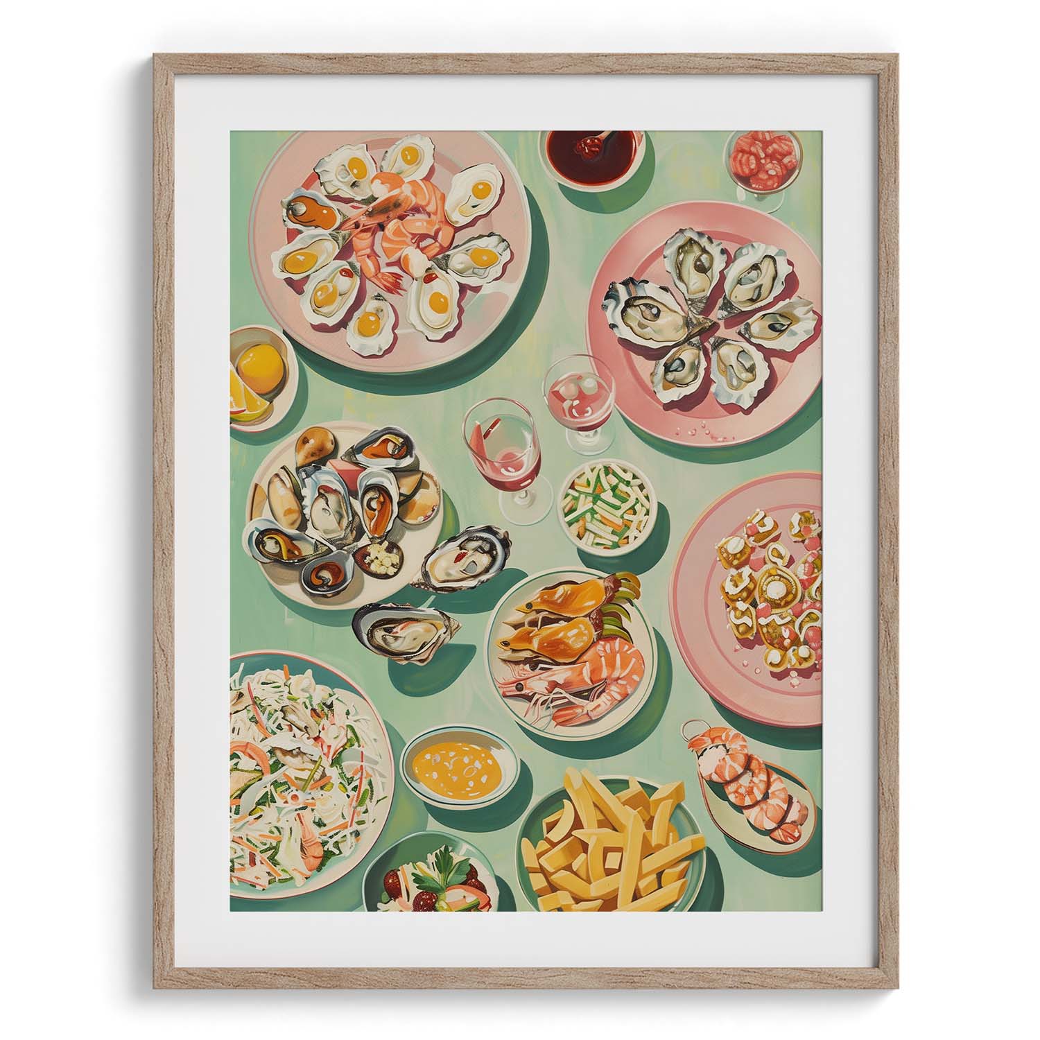 Seafood Brunch Spread Modern Wall Art
