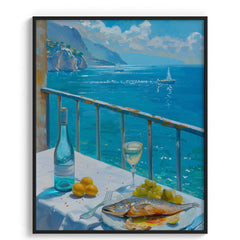 Seaside View with Fish Lunch Canvas Wall Prints