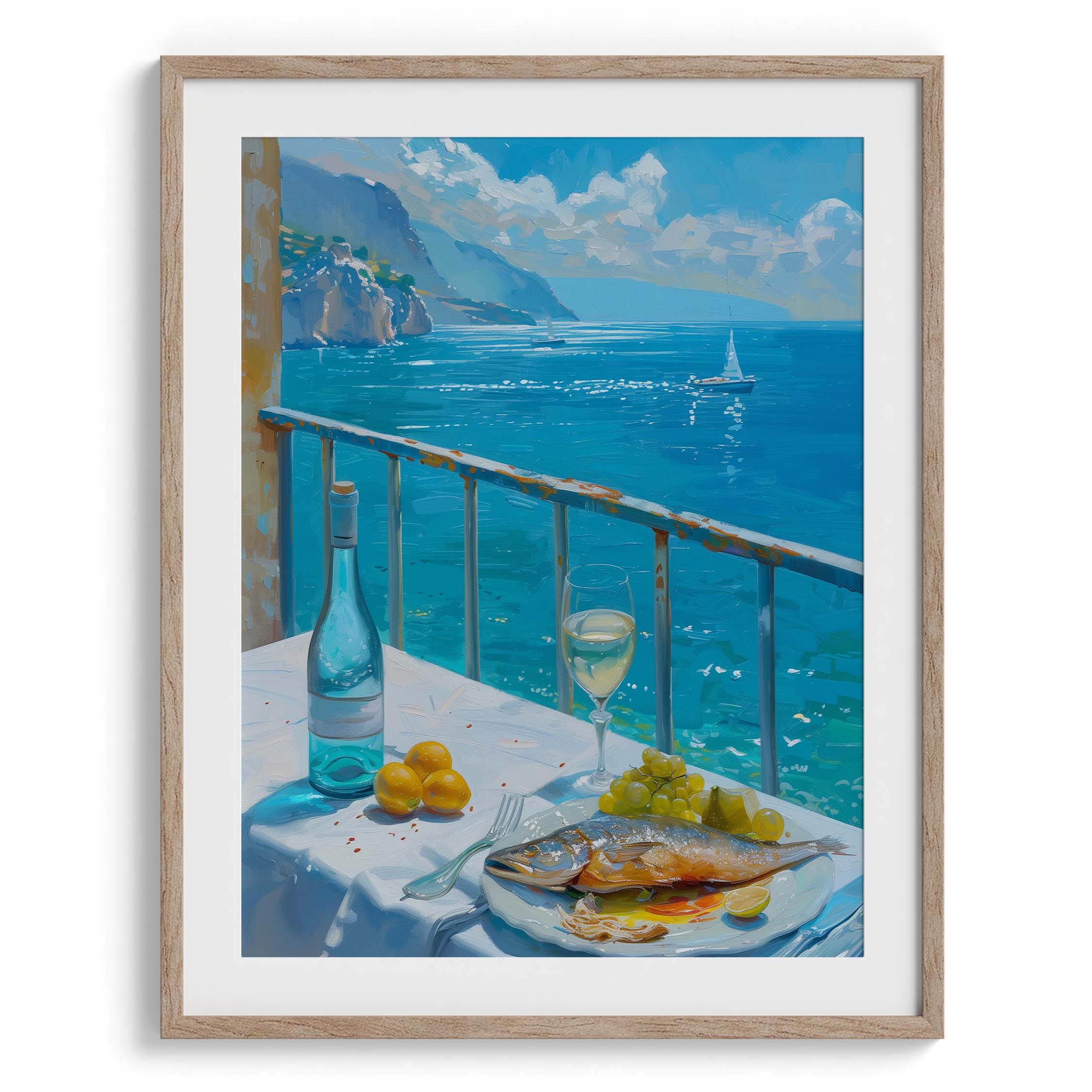 Seaside View with Fish Lunch Canvas Wall Prints