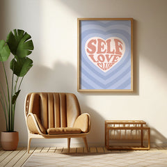 Self Love Club Heart Retro Print