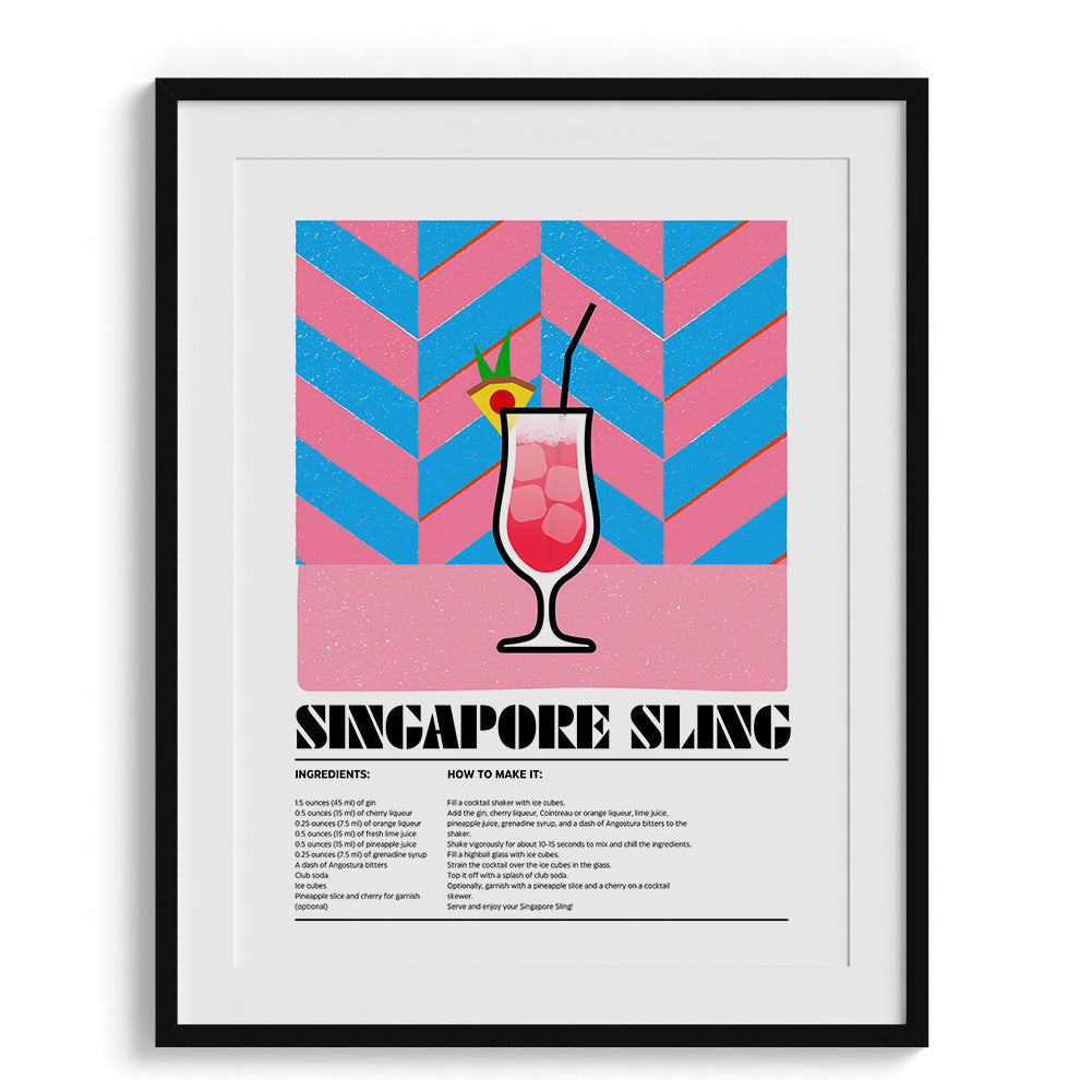 Singapore Sling Wall Painting For Cafe
