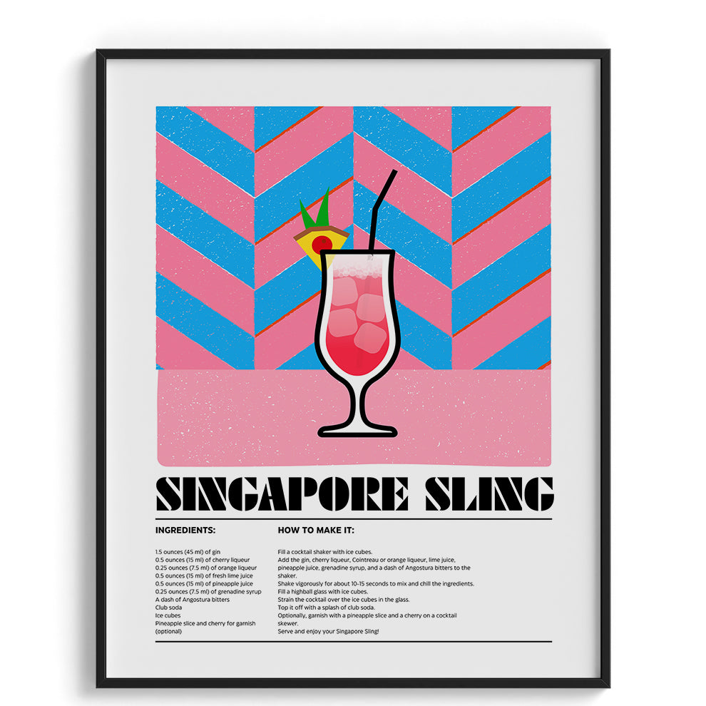 Singapore Sling Wall Painting For Cafe