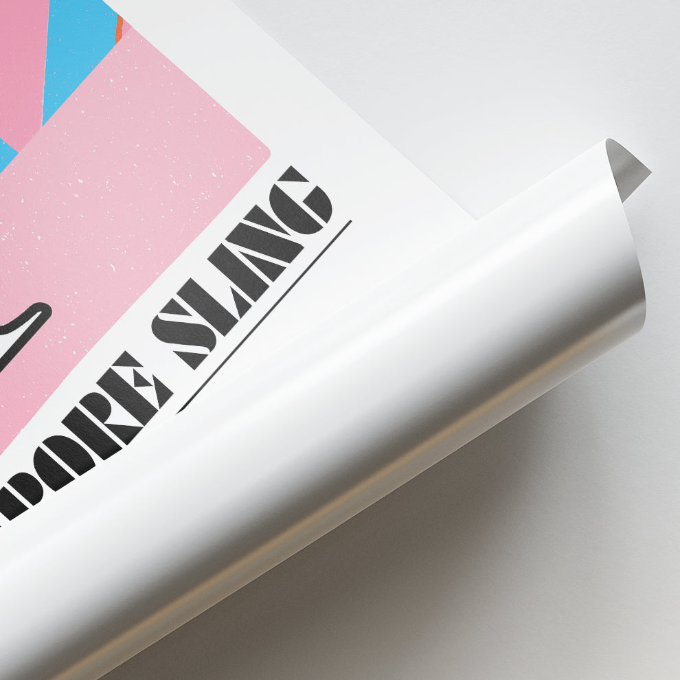 Singapore Sling Wall Painting For Cafe