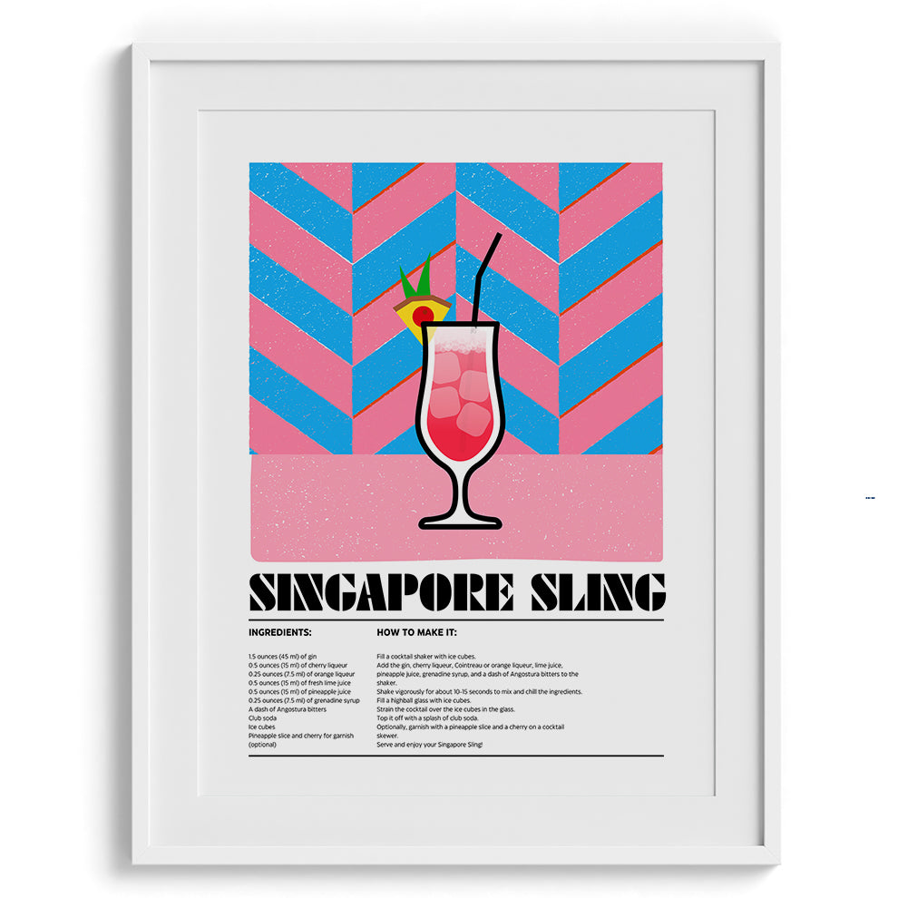Singapore Sling Wall Painting For Cafe