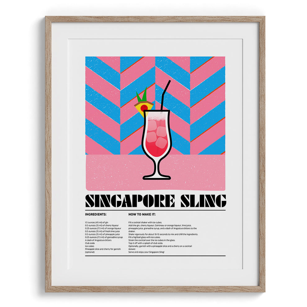 Singapore Sling Wall Painting For Cafe
