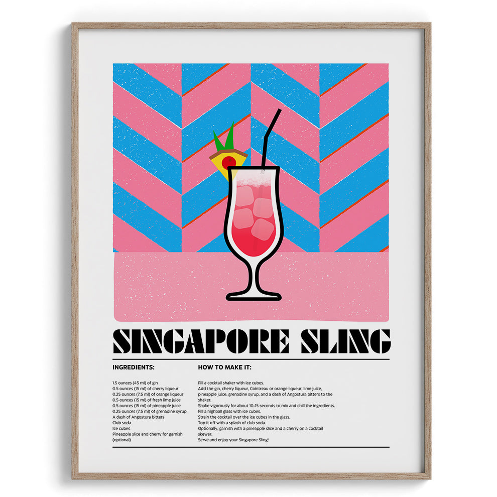 Singapore Sling Wall Painting For Cafe
