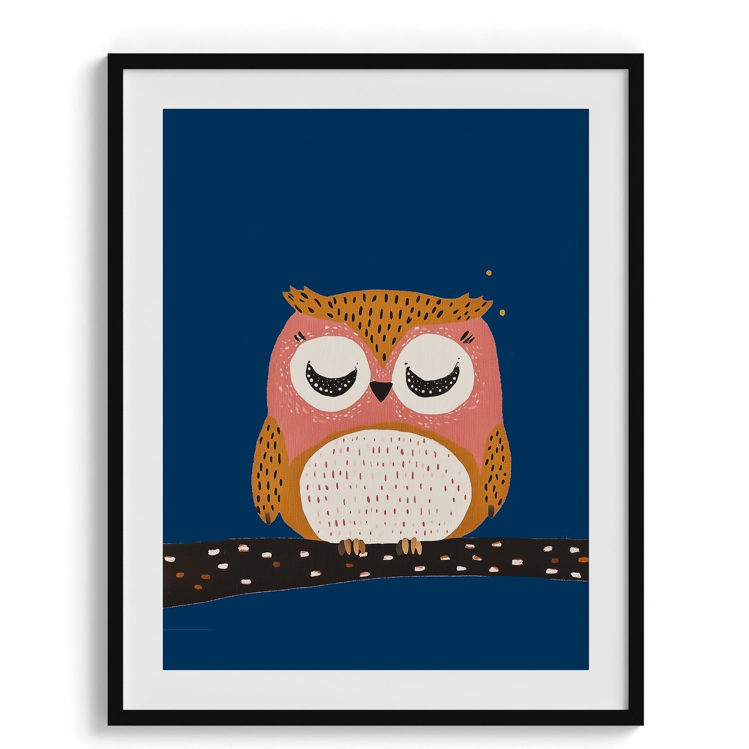 Sleepy Owl Nighttime Print