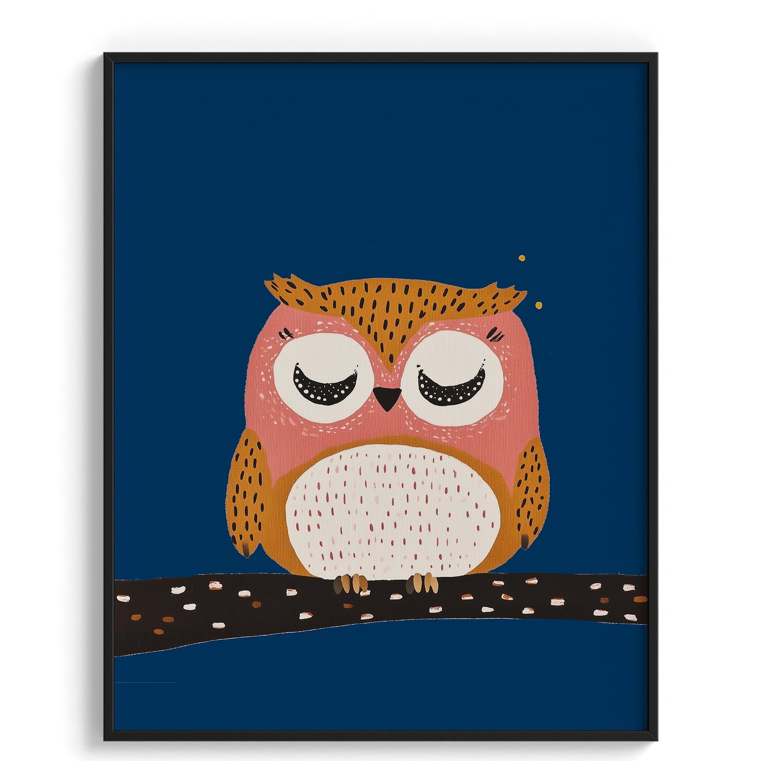 Sleepy Owl Nighttime Print