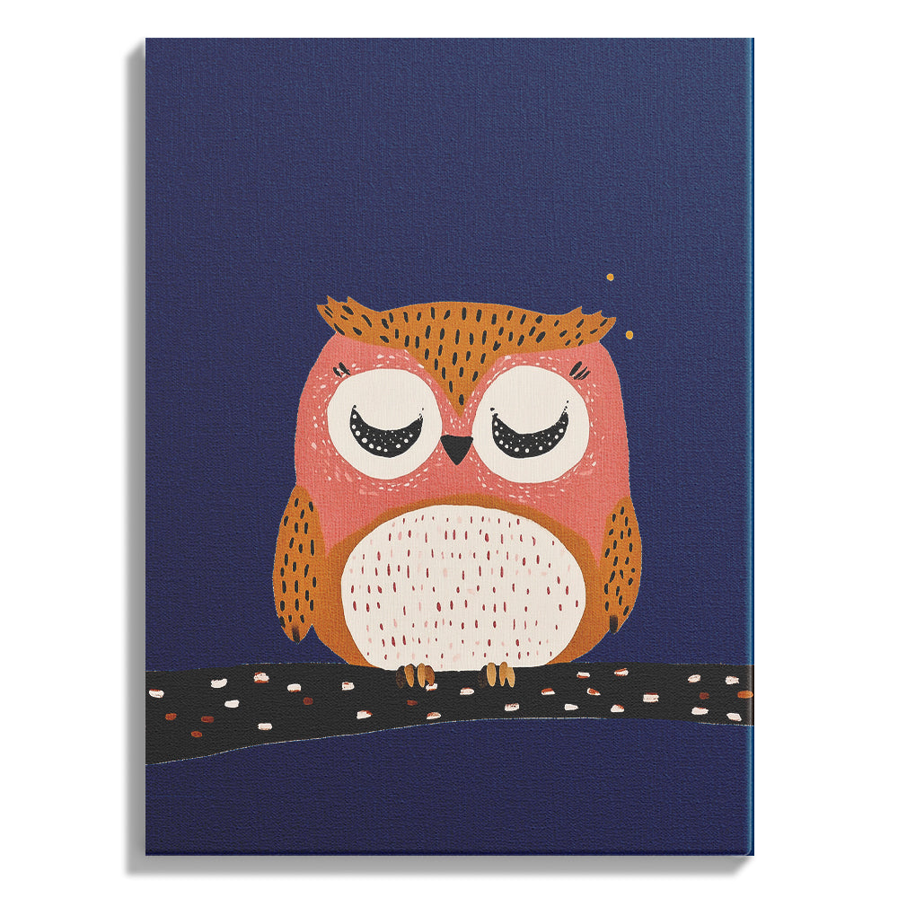 Sleepy Owl Nighttime Print