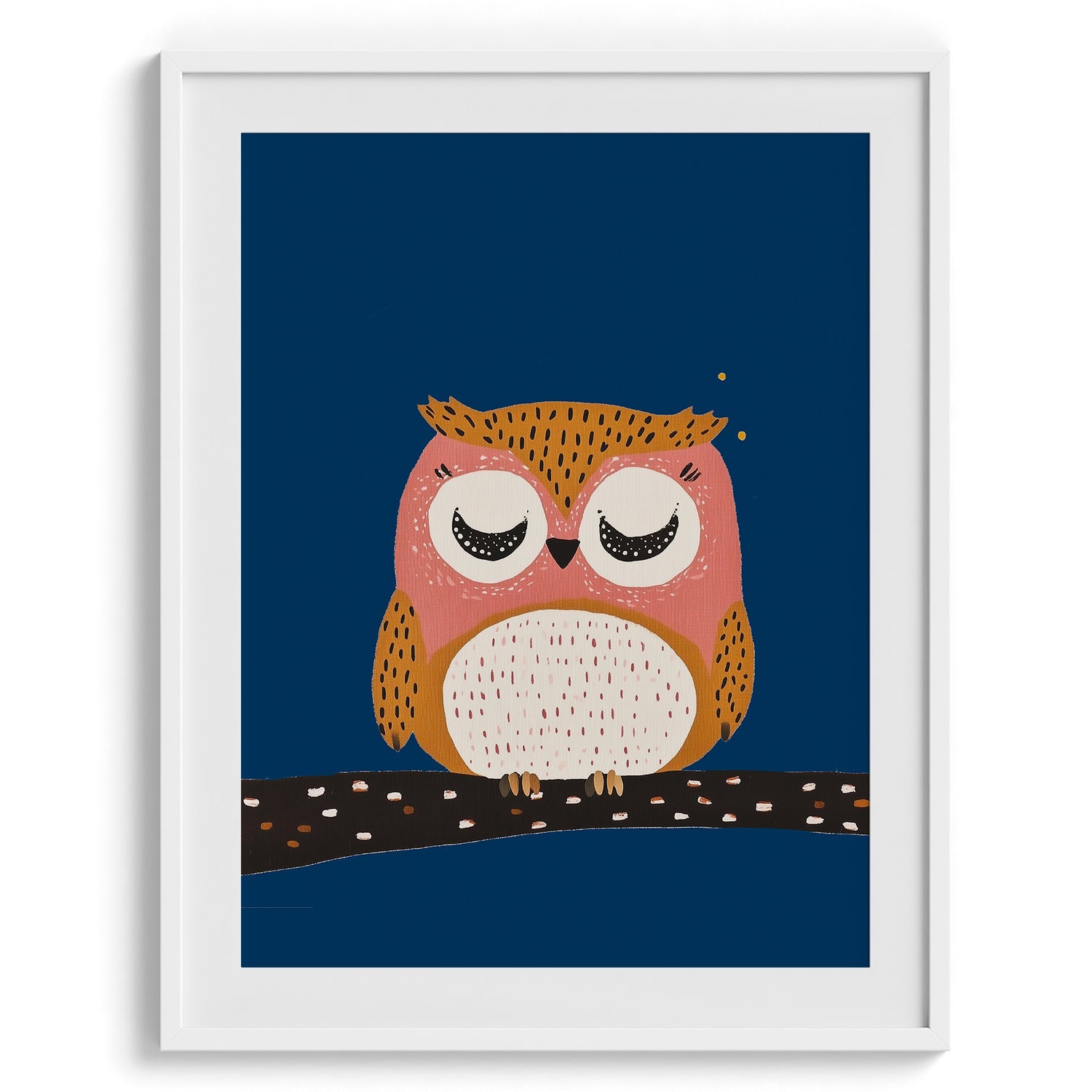 Sleepy Owl Nighttime Print