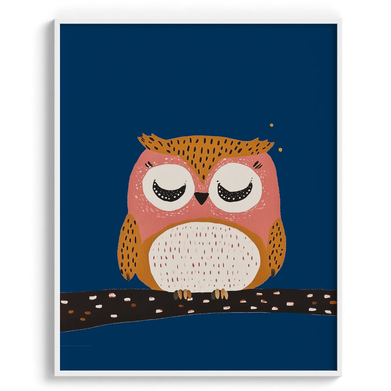 Sleepy Owl Nighttime Print