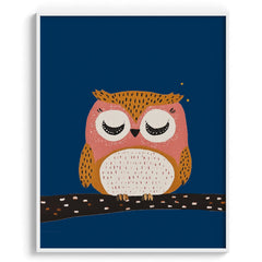 Sleepy Owl Nighttime Print
