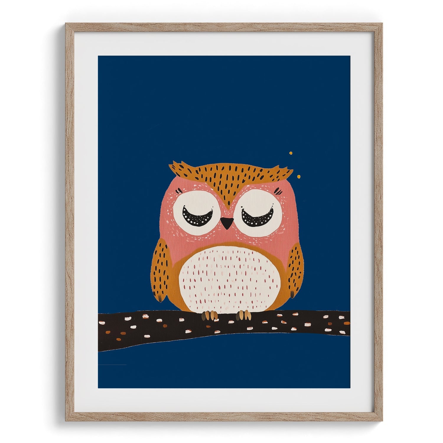 Sleepy Owl Nighttime Print