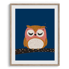 Sleepy Owl Nighttime Print
