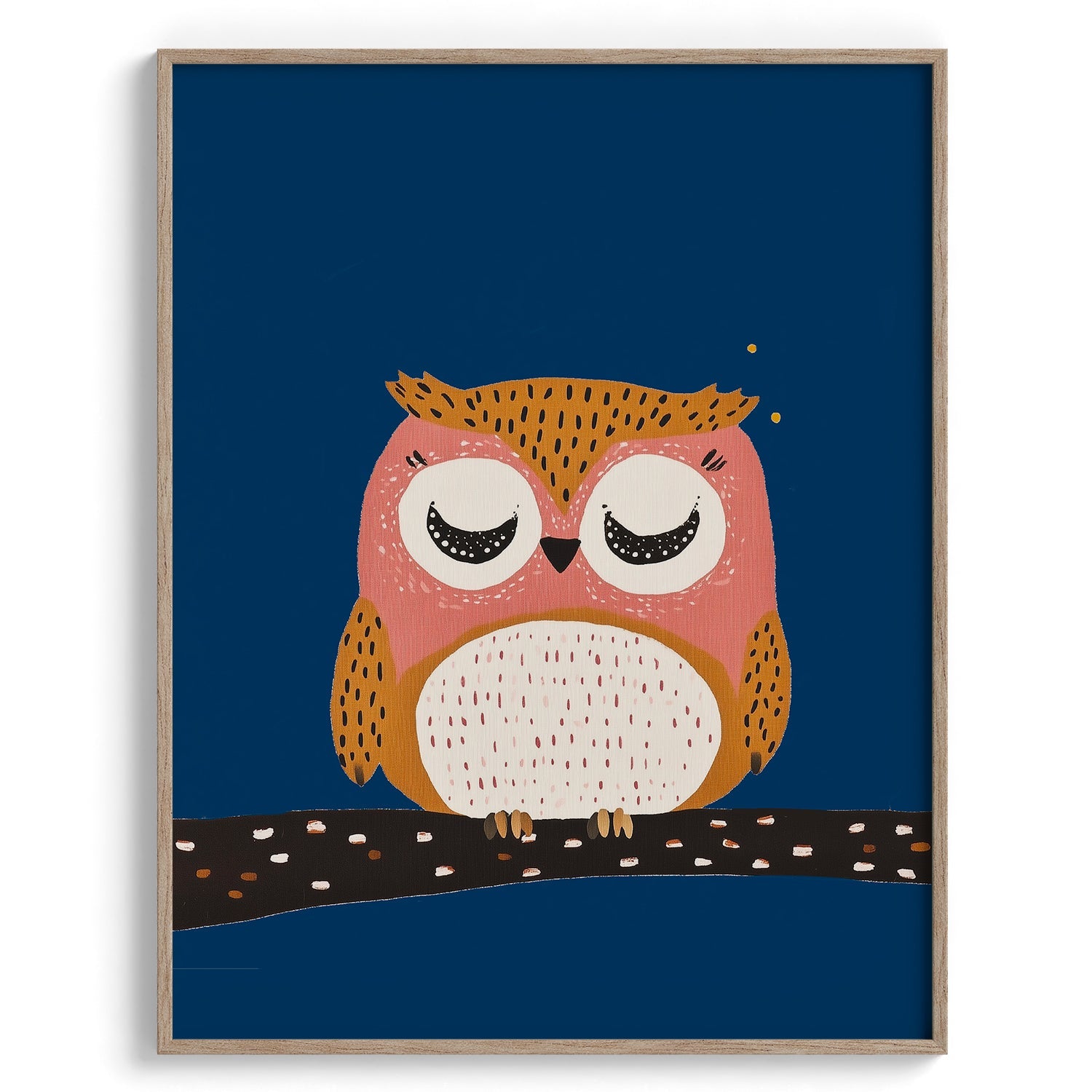 Sleepy Owl Nighttime Print