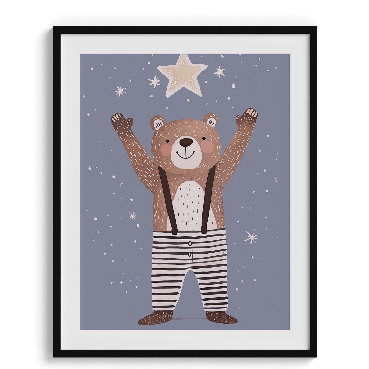 Starry Night Bear Kids Print