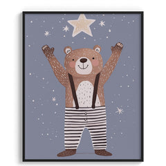 Starry Night Bear Kids Print
