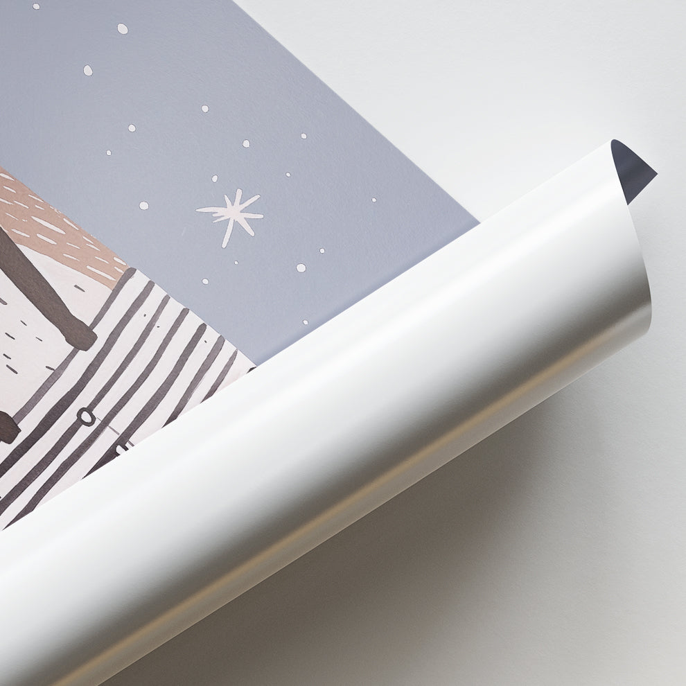 Starry Night Bear Kids Print