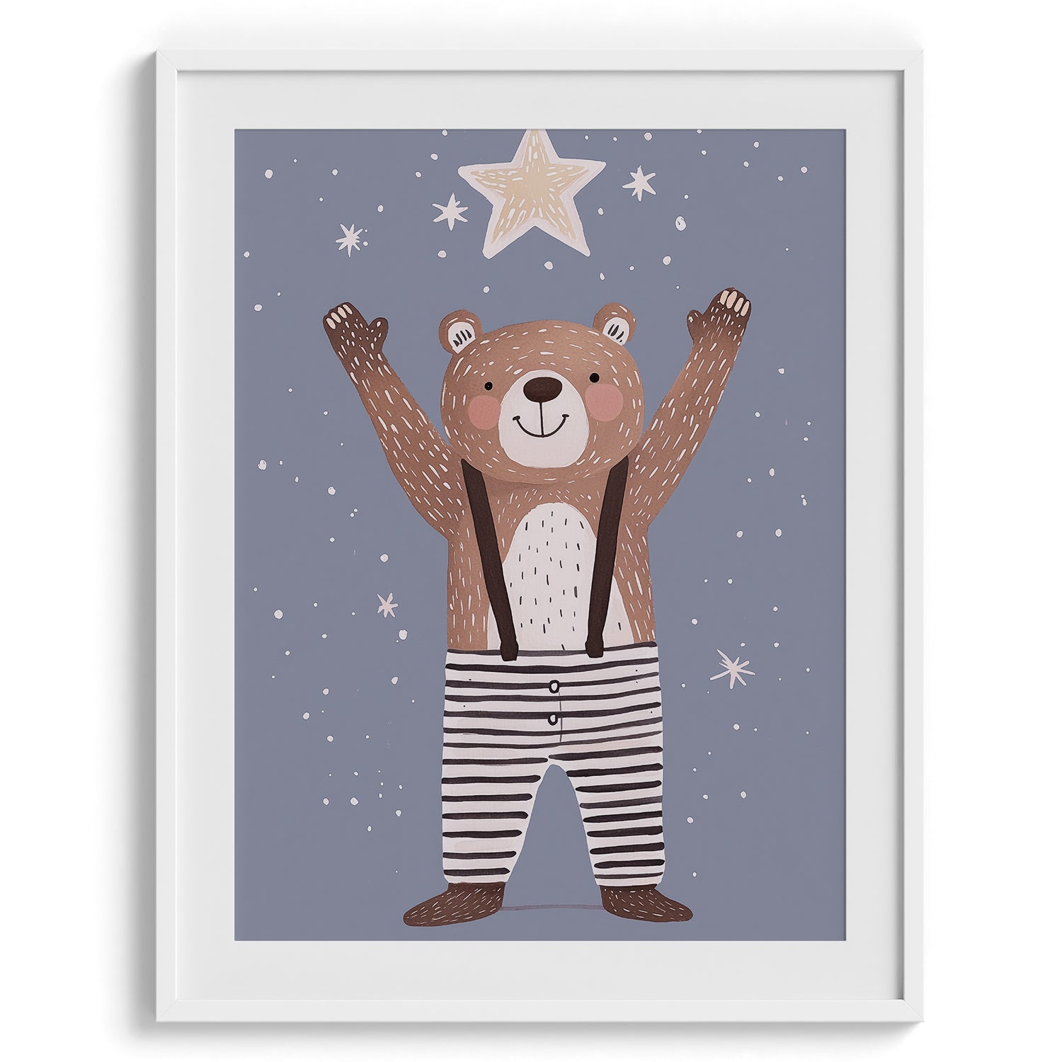 Starry Night Bear Kids Print