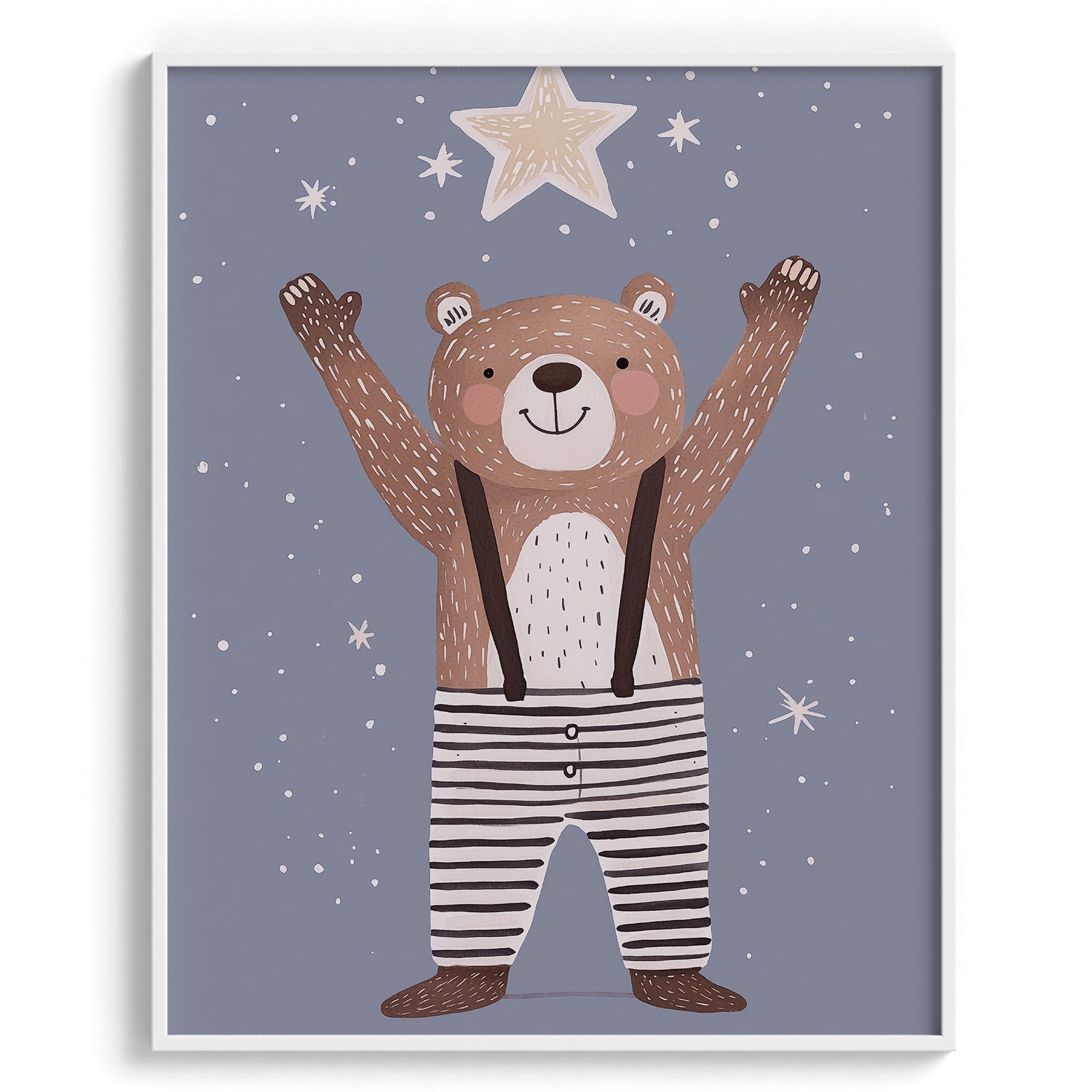 Starry Night Bear Kids Print