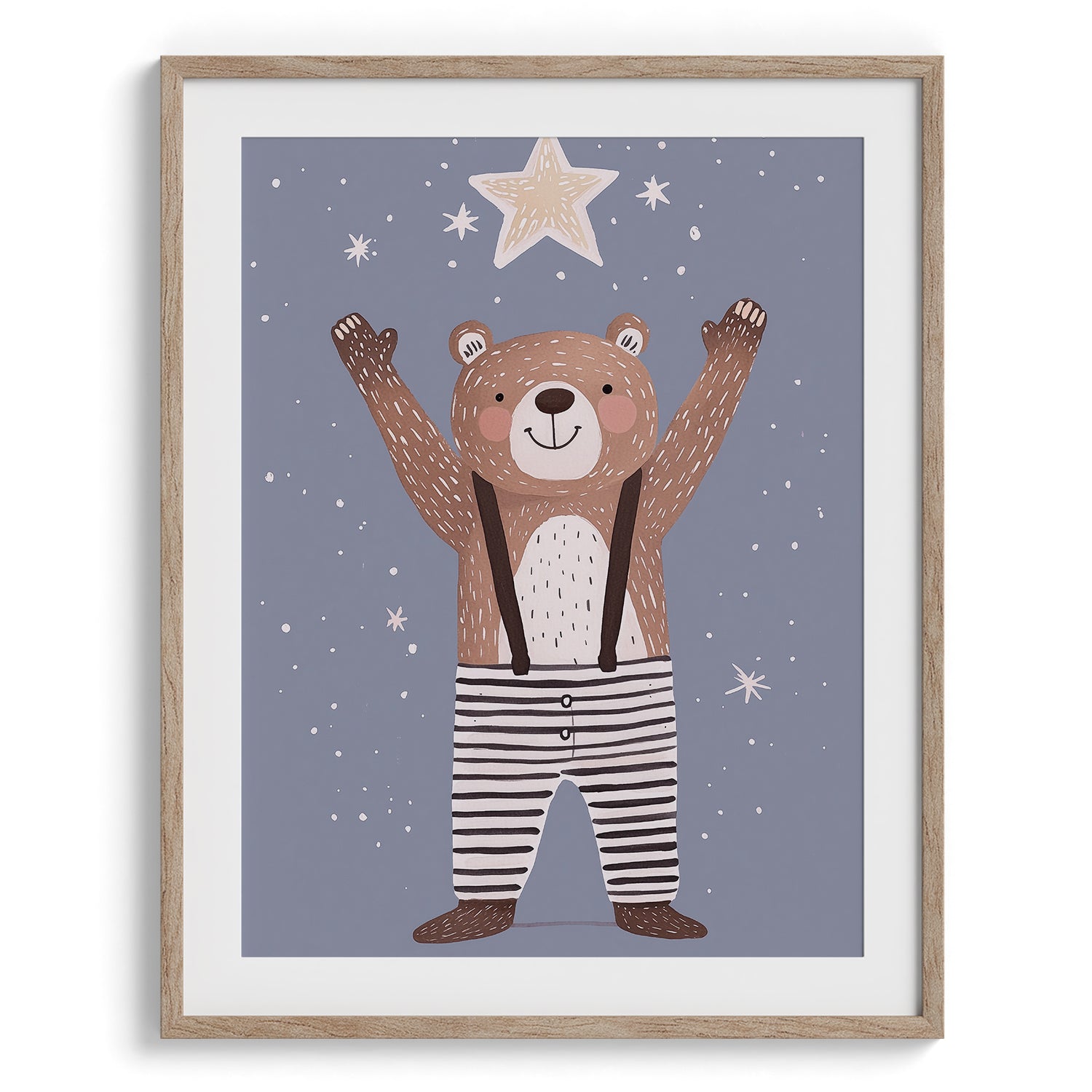 Starry Night Bear Kids Print