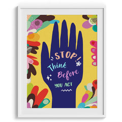 Stop & Think Motivational Hand Art