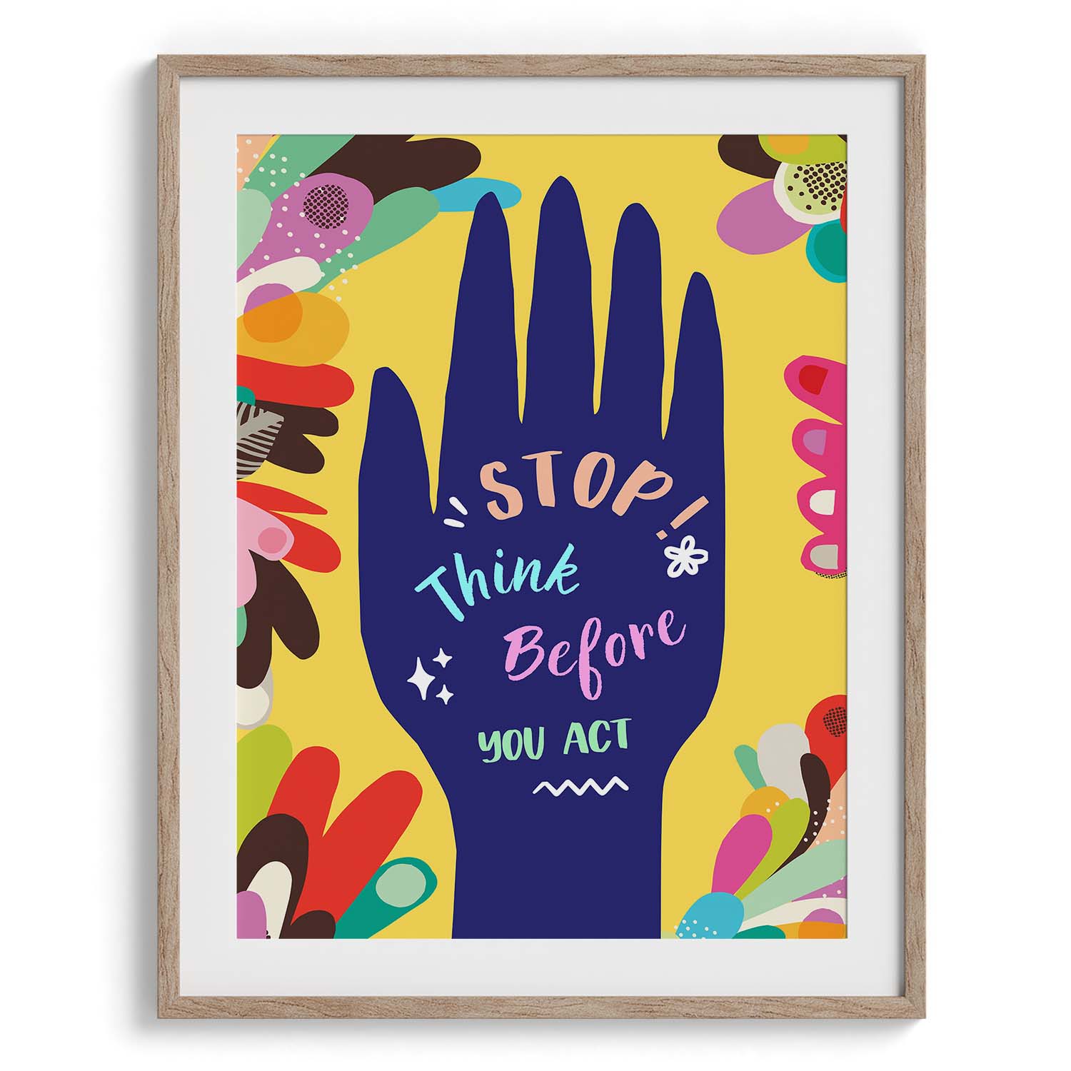 Stop & Think Motivational Hand Art